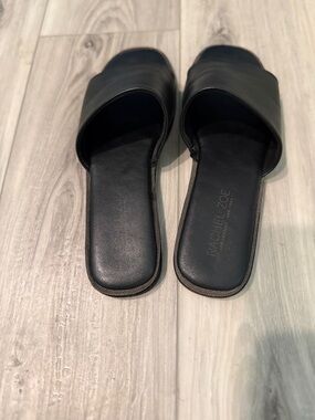 Rachel Zoe Black Leather Slide Mules